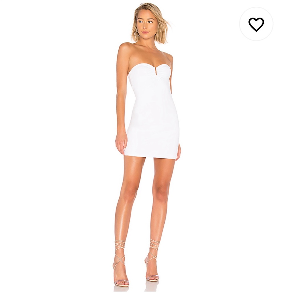 Evelyn U Ring Strapless Bodycon Dress in Ivory